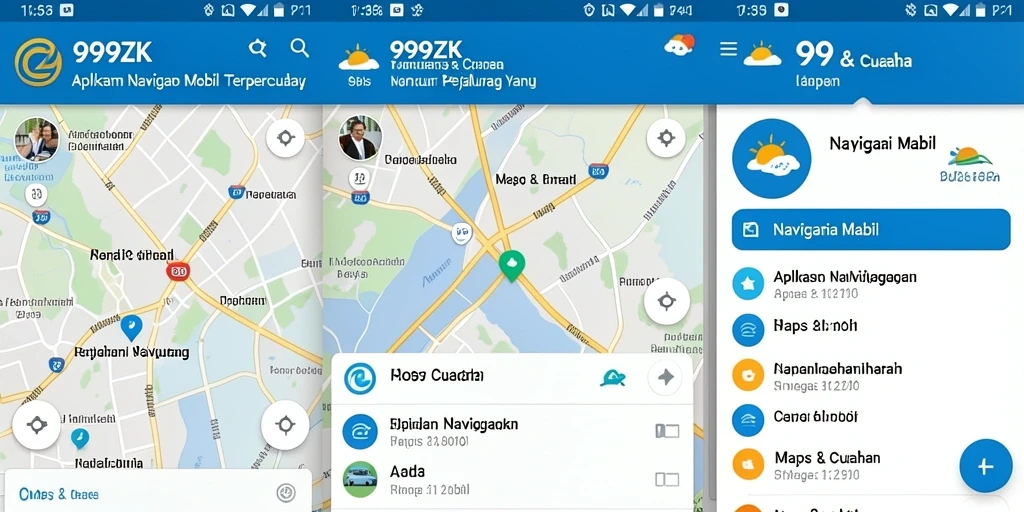 Tampilan antarmuka aplikasi Navigasi Mobil 999ZK yang ramah pengguna.