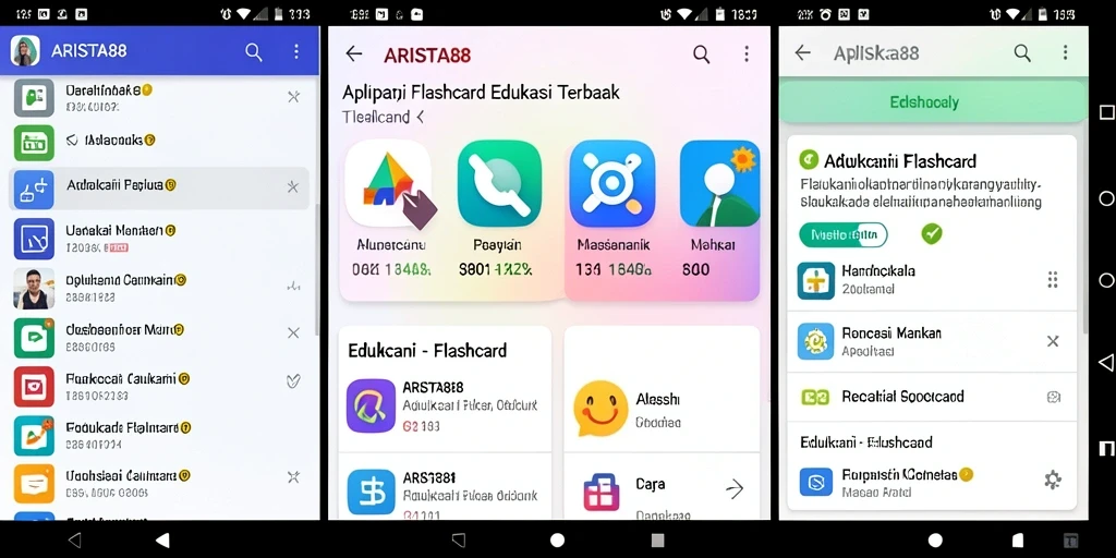 Tampilan antarmuka ARISTA88 yang ramah pengguna untuk flashcard.