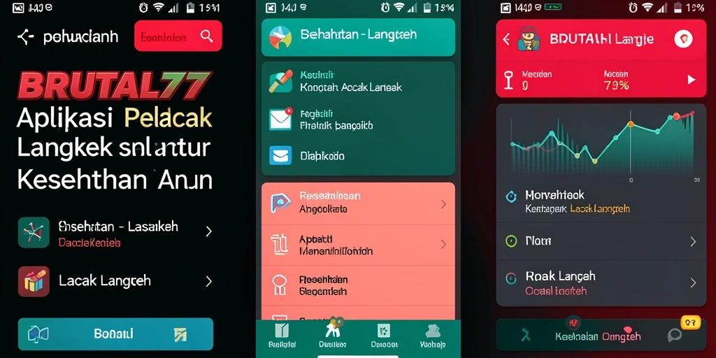 Tampilan antarmuka pengguna saat menggunakan BRUTAL77 untuk melacak langkah.