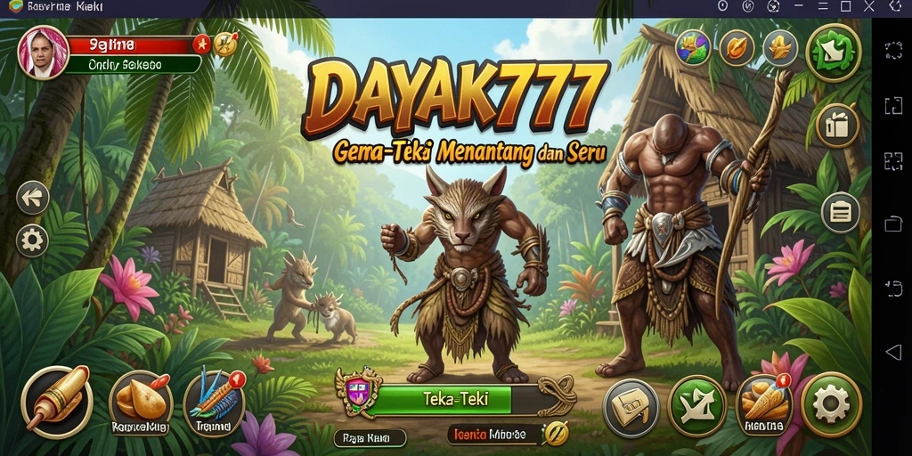 Tampilan antarmuka menarik dari DAYAK777 dengan teka-teki seru.